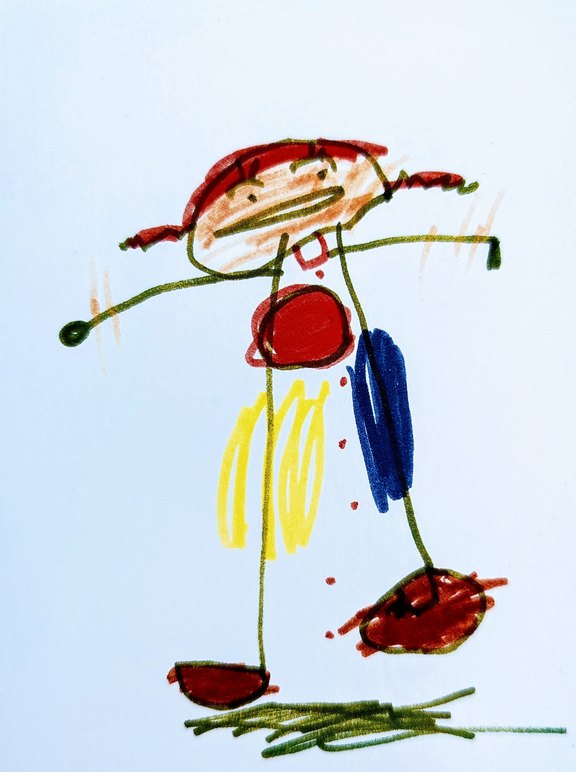 Carla Prüfer, "Pippi Langstrumpf", Filzstift/Papier, 2003