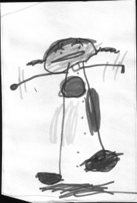 Beim Malwettbewerb der Kitakinder gewinnt das Pippi-Bild der dreijährigen Carla Prüfer